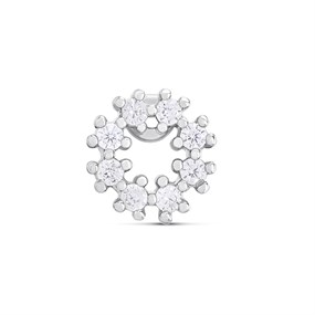 Surgical Steel Crystal Open Circle Labret Single Stud - J3921