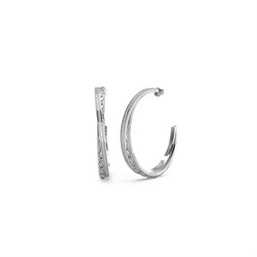 Guess UBE04585RH Stainless Steel Crystal Hoop Earrings - J42258
