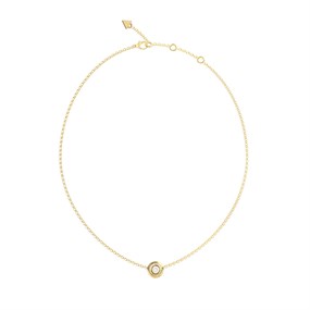 Guess JUBN05377YG Gold Tone Crystal Coin Necklace - J42292