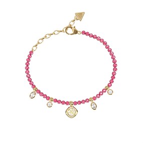 Guess UBB06145YGFCL Pink Beaded Charm Bracelet - J42326