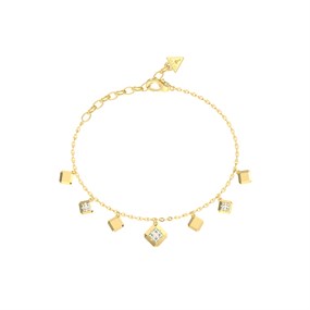 Guess UBB06179YGL Gold Tone Crystal Charm Bracelet - J42328