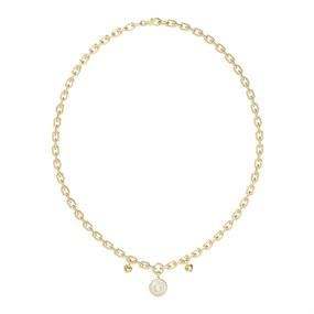 Guess UBN06196YG Gold Tone Crystal Pearly Necklace - J42330