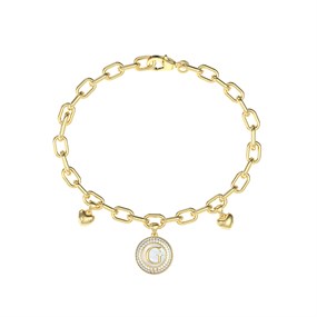 Guess UBB06197YGL Gold Tone Crystal Pearly Bracelet - J42331