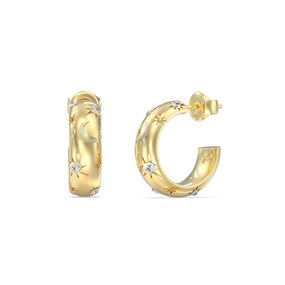 Guess UBE06243YG Gold Tone Crystal Aurora Hoop Earrings - J42333