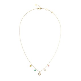 Guess UBN06032YGMC Gold Tone Multi Flower Necklace - J42336