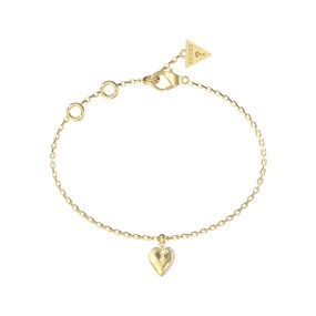 Guess UBB06082YGL Gold Tone Crystal Heart Bracelet - J42339