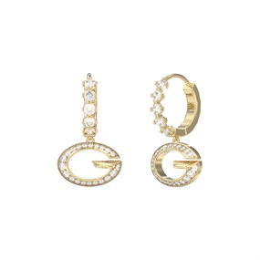 Guess JUBE06342JWYGT/U Gold Tone Crystal G Drop Earrings - J42346