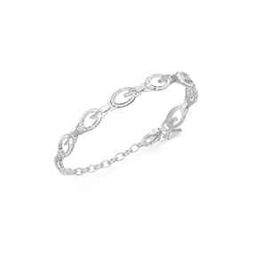 Guess JUBB06341JWRHL Silver Tone Crystal G Bracelet - J42347