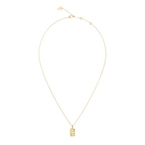 Guess JUBN06353JWYGT/U Gold Tone Love Tag Necklace - J42348