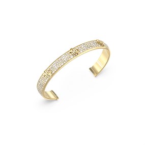 Guess JUBB06401JWYGL Gold Tone Crystal Bangle - J42351
