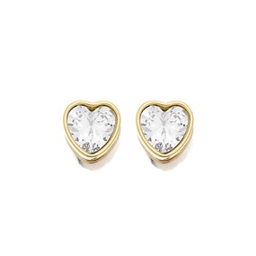 Fossil JF03935710 Yellow IP Heart Stud Earrings - J49271