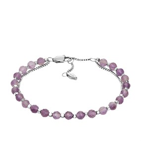 Fossil JF04685040 Purple Bead Bracelet - J49343