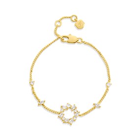 Fossil JA7296710 Gold Tone CZ Circle Bracelet - J49416