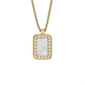 Fossil JF04997710 Yellow IP Mother Of Pearl Necklace - J49427