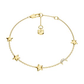 Fossil JA7340710 Gold Tone Moon And Stars Bracelet - J49443