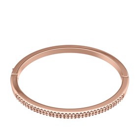 Fossil JF05015791 Rose Tone Crystal Bangle - J49444