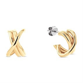 Tommy Hilfiger 2780993 Stainless Steel Gold Tone Knot Huggies - J7355