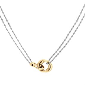 Tommy Hilfiger 2780989 Stainless Steel And Gold Tone Double Rope Necklace - J7357