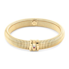 Tommy Hilfiger 2780995 Stainless Steel Gold Tone 10mm Stretch Bracelet - J7361