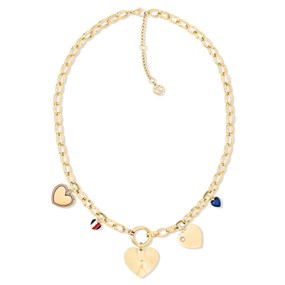 Tommy Hilfiger 2781065 Stainless Steel Gold Tone Heart Charm Necklace - J7393