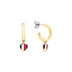 Tommy Hilfiger 2781067 Stainless Steel Gold Tone Heart Hoop Earrings - J7396