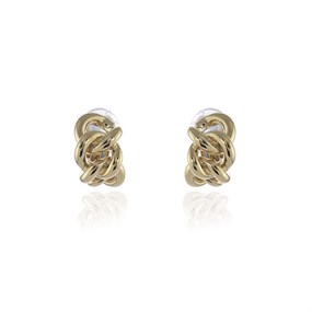 Cachet Link Gold Tone Clip On Half Hoop Earrings - J7405
