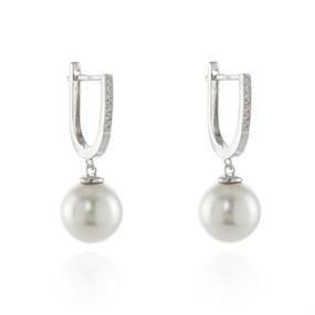 Cachet Gina Cubic Zirconia And Simulated Pearl Drop Earrings - J74119