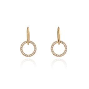 Cachet Lara Gold Tone Cubic Zirconia Circle Drop Earrings - J74144