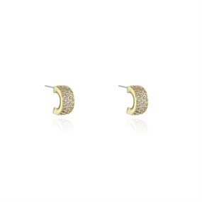 Cachet Gold Tone CZ Huggie Earrings - J74183