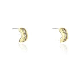 Cachet Gold Tone CZ Huggie Earrings - J74204