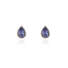 Cachet Ran Silver Tone Blue Crystal Teardrop Stud Earrings - J7446