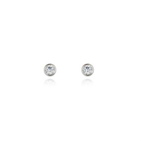Cachet Hatsu Silver Tone Cubic Zirconia Stud Earrings - J7470