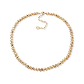 Anne Klein Gold Tone Crystal Necklace - J78407