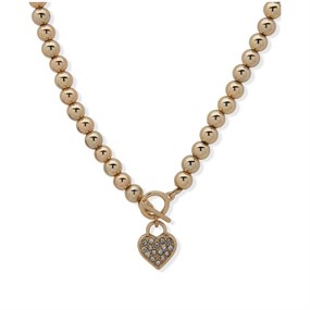 Anne Klein Beaded Heart Necklace - J78419