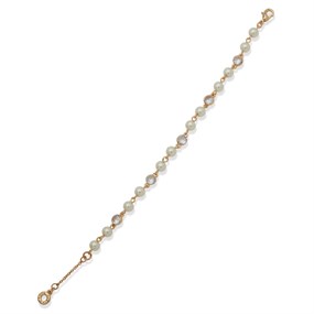 Anne Klein Gold Tone Imitation Pearl and CZ Bracelet - J78426