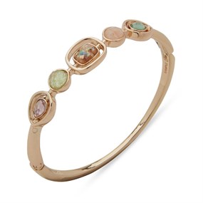 Anne Klein Gold Tone Multi Stone Bangle - J78456