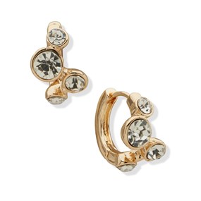 Anne Klein Gold Tone Crystal Hoop Earrings - J78459
