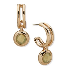 Anne Klein Gold Tone Crystal Drop Earrings - J78470