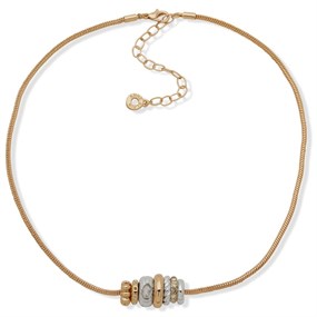 Anne Klein Gold And Silver Tone Sliding Charm Necklet - J78476