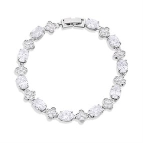 Crystal Allure CZ Flower Bracelet - J79132