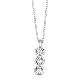Crystal Allure Clear Crystal Rubover Three Drop Necklace - J80100