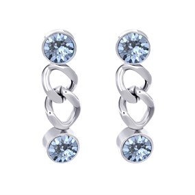 Crystal Allure Light Sapphire Crystal Link Drop Earrings - J80102