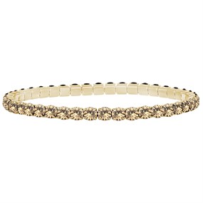 Crystal Allure Light Clear Topaz Crystal Gold Plated Elastic Bracelet - J80114