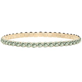 Crystal Allure Chrysolite Crystal Gold Tone Elastic Bracelet - J80116