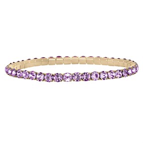 Crystal Allure Light Amythyst Crystal Gold Tone Elastic Bracelet - J80117