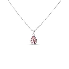 Crystal Allure Light Purple Crystal Teardrop Necklace - J8071