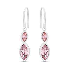 Crystal Allure Pink Crystal Drop Earrings - J8082