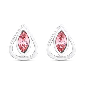 Crystal Allure Pink Crystal Peardrop Stud Earrings - J8088