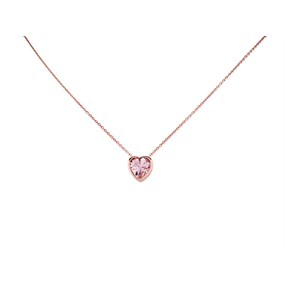 Radley RYJ2200 Rose Tone Silver Pink Cubic Zirconia Heart Necklace - J81100