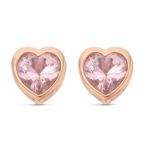 Radley RYJ1206 Rose Tone Silver Pink Cubic Zirconia Heart Stud Earrings - J81101